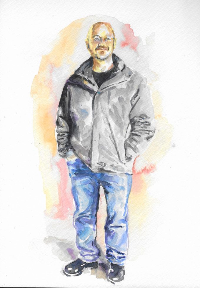 Jonathan Burrows Drawing By Geoffrey Chambers